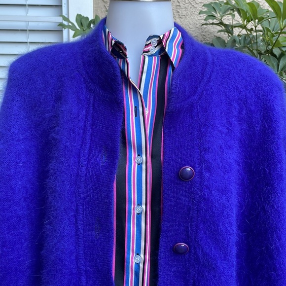 Vintage 90’s purple angora knitted cardigan with lining - Picture 7 of 8